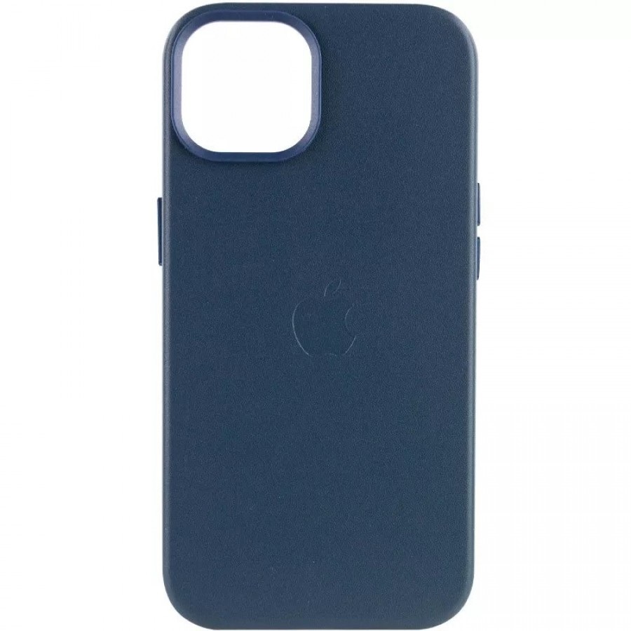 Задняя накладка LEATHER CASE для iPhone 15 №04 Indigo Blue (АНИМАЦИЯ)