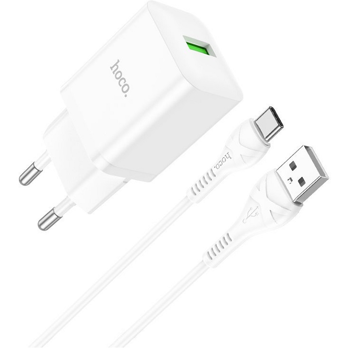 Сетевое ЗУ 1USB 3A HOCO N26 Maxim, Type-C, белый, PD18Вт
