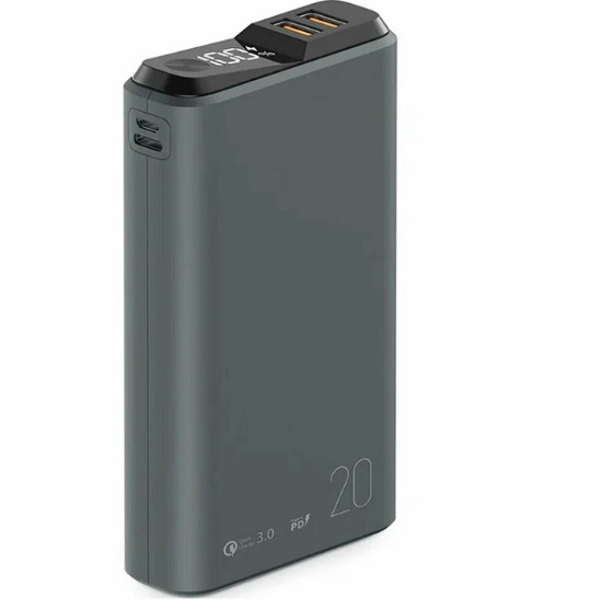 Внешний АКБ OLMIO QS-20 (20000mAh) темно-серый