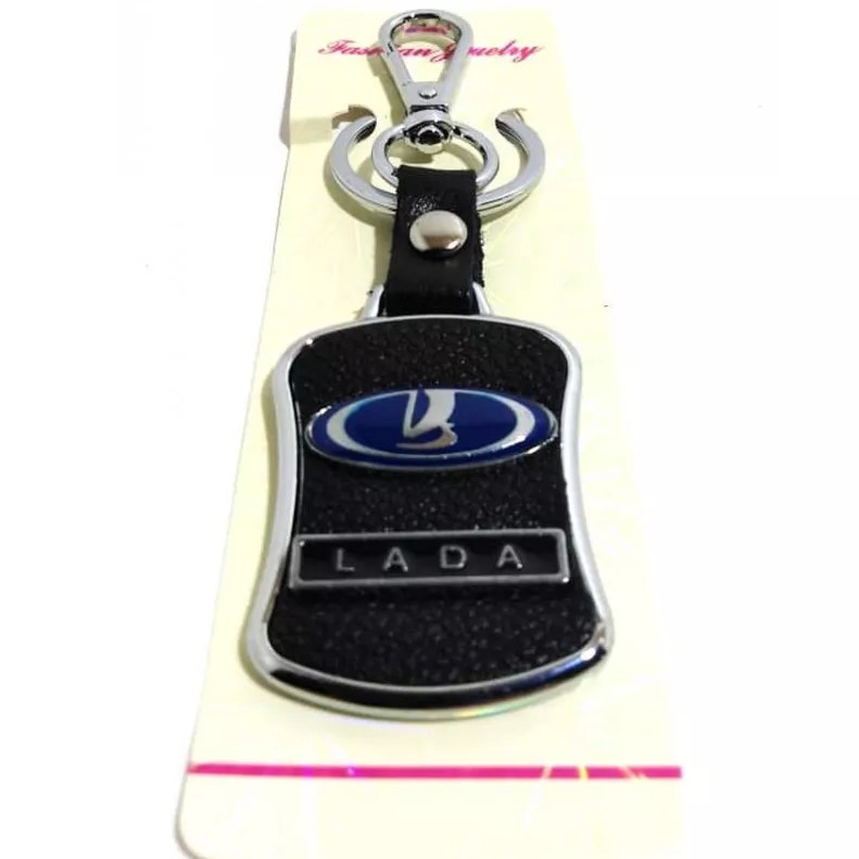 Брелок с карабином LADA хром-металл на коже