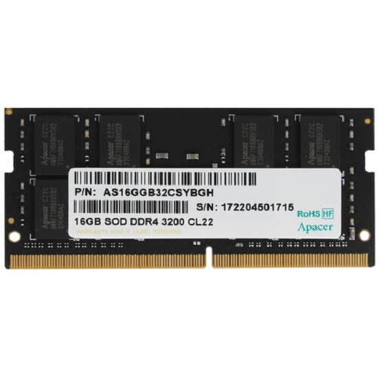 Оперативная память DDR4 16Gb Apacer 3200MHz PC25600 SODIMM SO ES.16G21.GSH