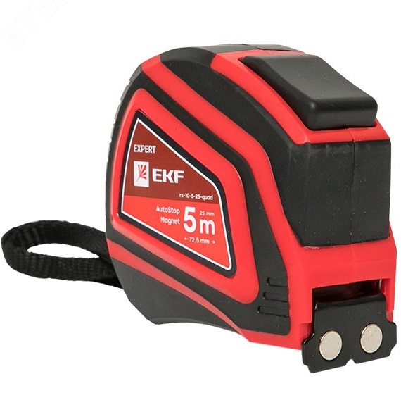 Рулетка 5 м х 25 мм EKF Expert РС-10 Autostop Магнит 