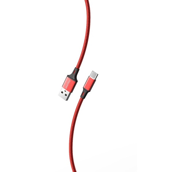 Кабель USB <--> Type C  1.0м SMARTBUY S14 красный/черный (iK-3112-S14rb)