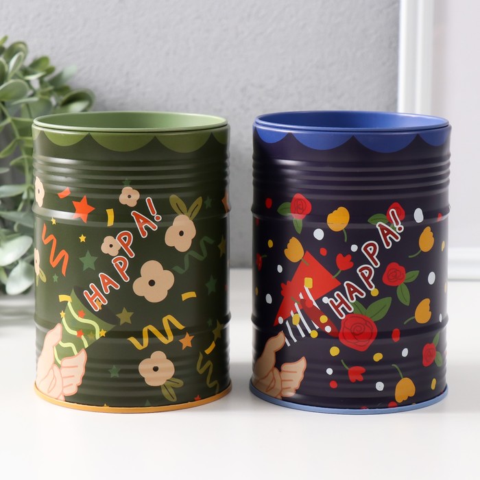 Копилка металл банка "Веселые праздники" МИКС 9х9х12,4 см   9929791