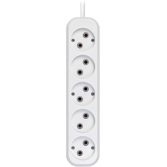Сетевой удлинитель  5.0м SMARTBUY SBE-10-5-05-N, 5 розеток, 10А/2,2кВт без заземления ПВС 2х1,0