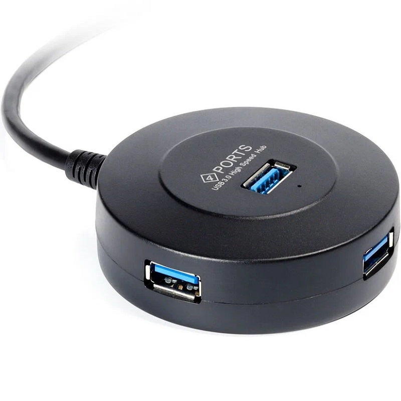 USB-Хаб 3.0 SMARTBUY SBHA-7314-B, черный, 4 порта, СуперЭконом круглый