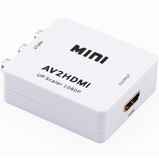 Переходник HDMI <--< 3RCA ENERGY POWER MINI AV2HDMI 1080UP в коробке