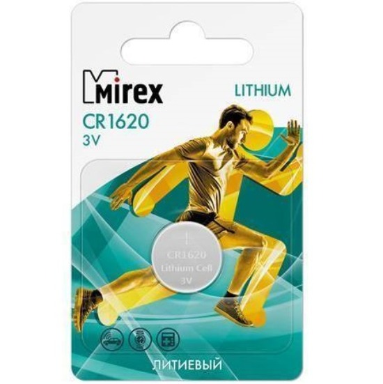 Элемент питания MIREX CR1620 (1/60/360), ecopack