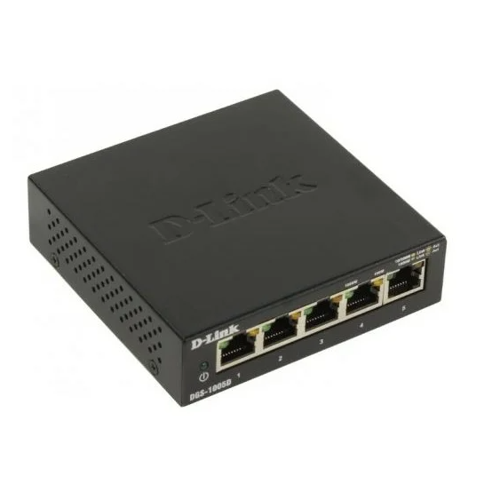 Коммутатор D-LINK DGS-1005D/J2A неуправляемый с 5 портами 10/100/1000Base-T и функцией энергосбережения
