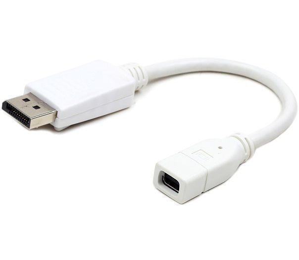 Переходник miniDisplayPort <--< DisplayPort  0.16м Cablexpert A-mDPF-DPM-001-W белый