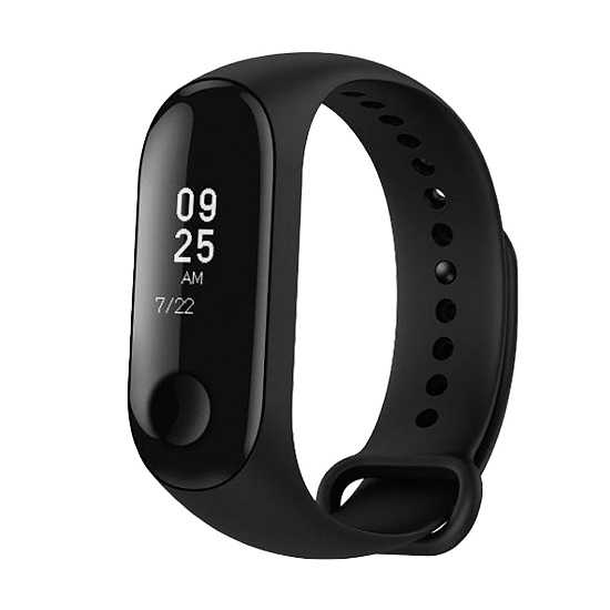 Силиконовый ремешок WB13 Xiaomi Mi Band 3/Mi Band 4 на кнопке (регулируемый) (black)