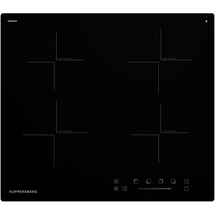 Варочная панель Kuppersberg ICS 604 / ширина 60 см, 2 зоны 1,5 кВт(BOOSTER 2 кВт), 2 зоны 2 кВт(BOOSTER 3 кВт),электронное сенсорное