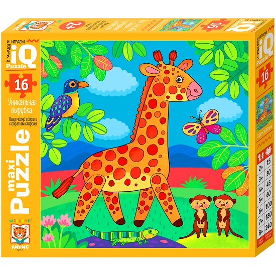 Пазл IQ МАКСИ 16 эл. Жирафик Тоша  2+