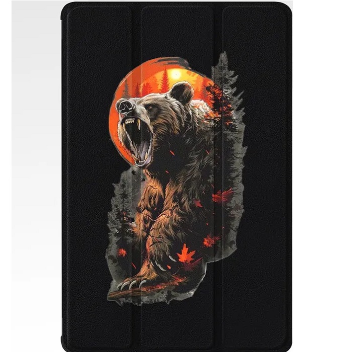 Чехол футляр-книга ZIBELINO для Xiaomi Pad 7/7 Pro 11.2" (черный) 8073 МЕДВЕДЬ СОЛНЦЕ