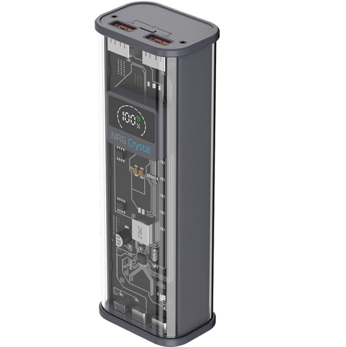 Внешний АКБ DEPPA NRG Turbo TR (20000mAh), прозрачный, 20W (33696)
