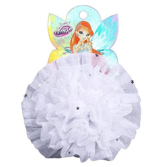 Бант для волос, ВИНКС, белый со звездами, 14 см     4665758