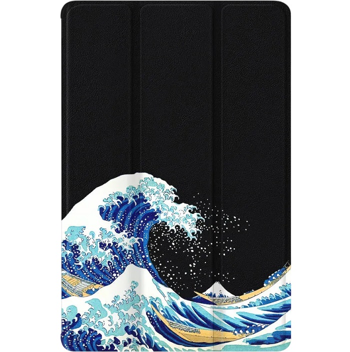 Чехол футляр-книга ZIBELINO для iPad 2025 (A16)/Apple iPad 10 2022 (A3354/A3355/A3356/A2696/A2757/A2777) 10.9" (черный) 8082 ВОЛНЫ ЯПОНИЯ