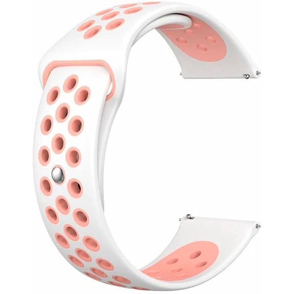 Спортивный силиконовый ремешок LYAMBDA Alioth для часов DS-GS-03-22-PK White/Pink универсальный