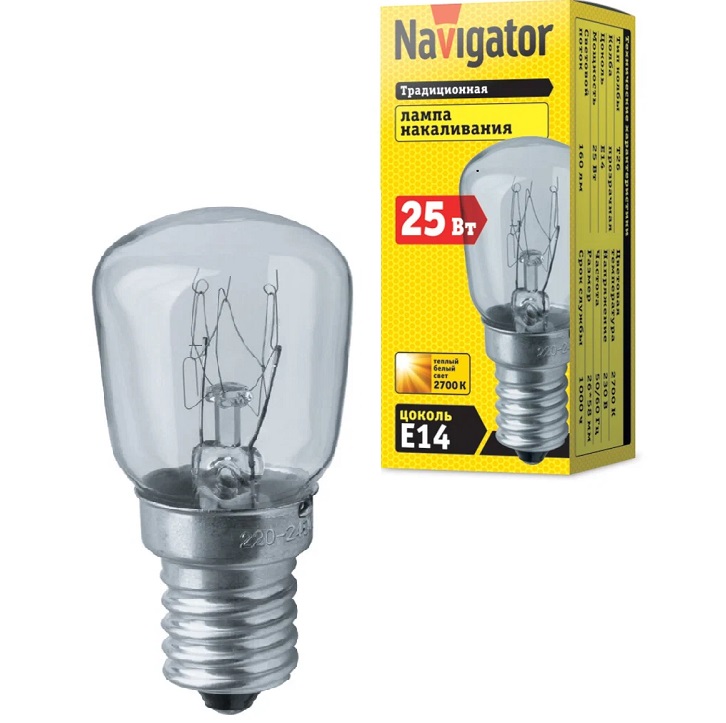 Лампа накаливания 61 204 NI-T26-25-230-E14-CL Navigator 61204