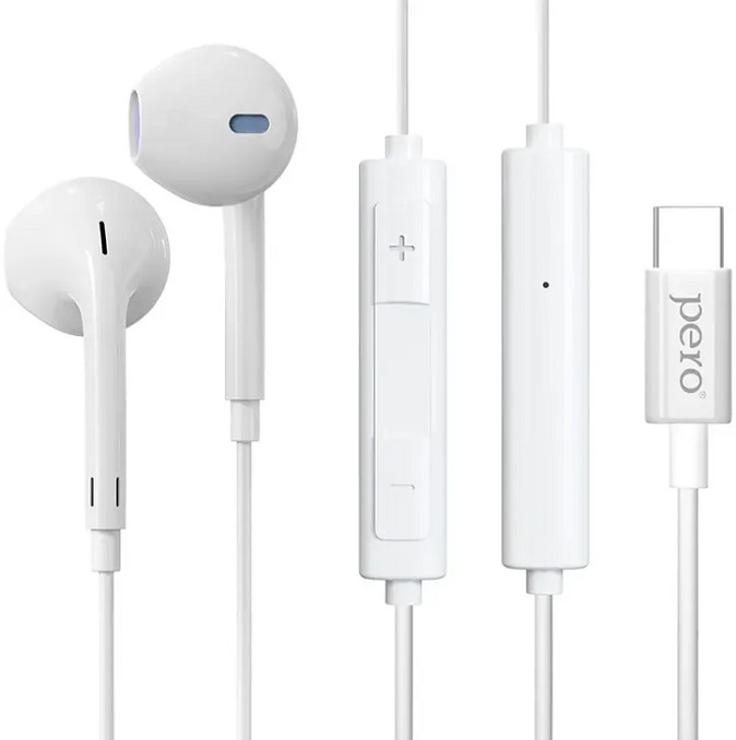 Наушники PERO EP18 белый, Type-C
