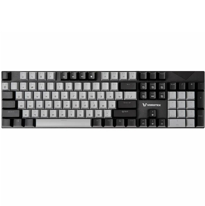 Клавиатура VOROTEX K104S Red Switch, Чёрный, серый