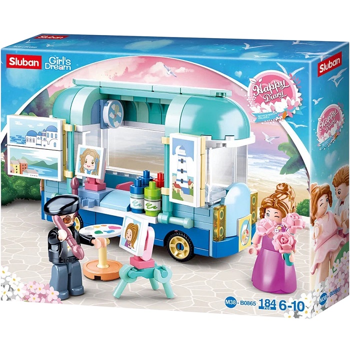 Конструктор Sluban Розовая Мечта «Уличный художник», 184 детали