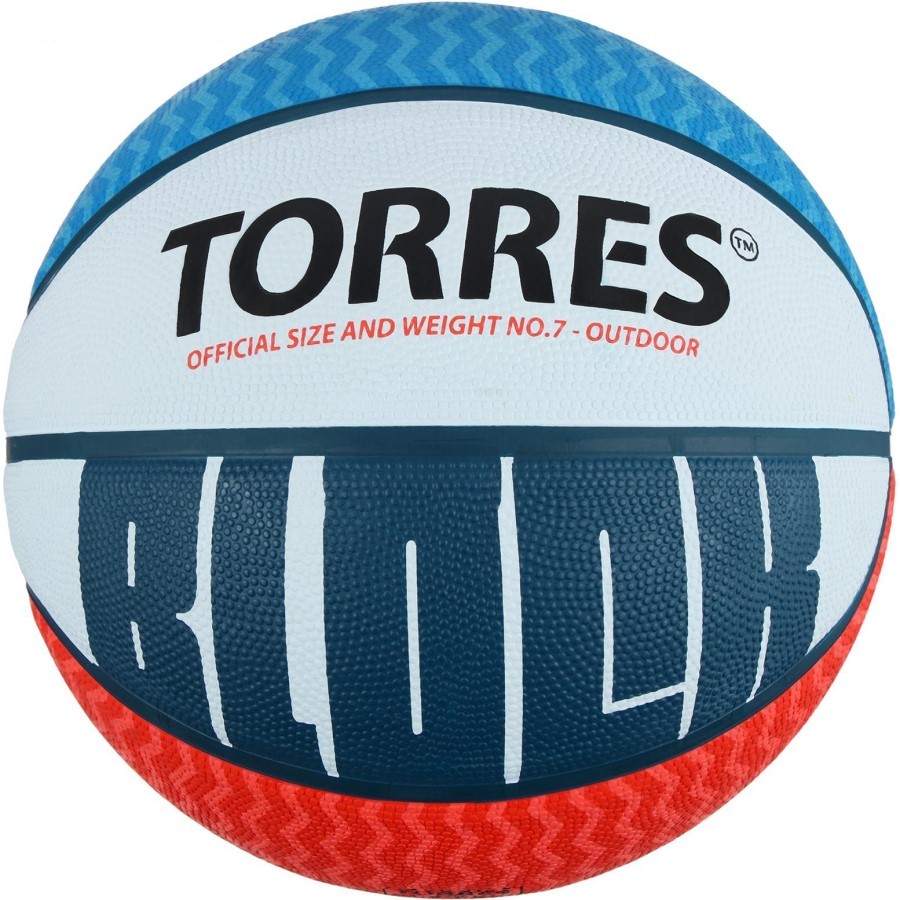 Мяч баскетбольный TORRES Block, B00077, резина, клееный, 8 панелей, р. 7 765043