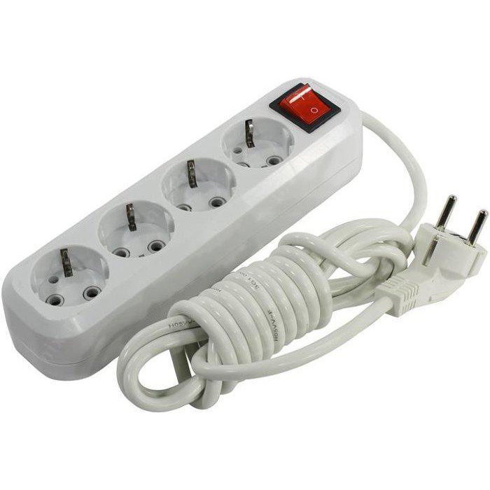 Сетевой удлинитель  3.0м SMARTBUY 4 розетки с выключателем и заземлением ПВС 3х1,0 (SBE-16-4-03-ZS)