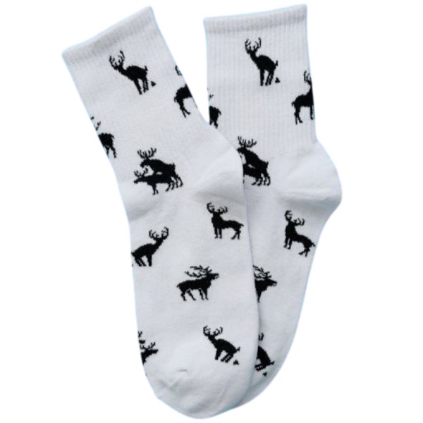 Олени носки мужские (комплект 1 пара) (40-47, белый)