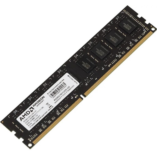 Оперативная память DDR3  8Gb AMD R3 Value Series Black 1600MHz Radeon™ DIMM Non-ECC, CL9, 1.5V, Retail (R538G1601U2S-U)