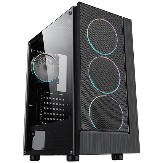 Корпус FORMULA F-33RGB черный без БП ATX 3x120mm 2xUSB2.0 1xUSB3.0 audio bott PSU