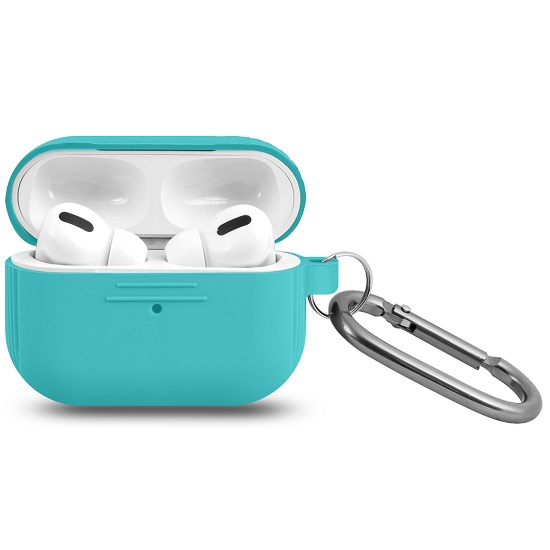 Силиконовый чехол ISA для AirPods Pro Hang Silicon Сase с карабином  LE coast blue