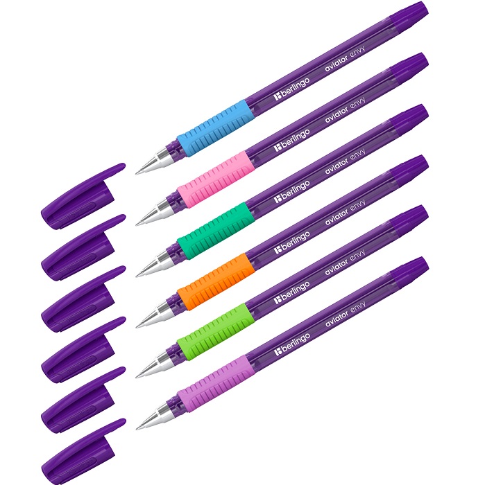 Ручка шариковая Berlingo "Aviator Envy" синяя, 0,7мм, грип, туба CBp_07514