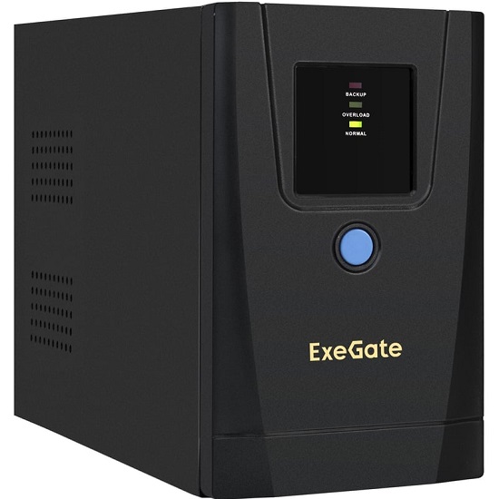 Источник бесперибойного питания ExeGate SpecialPro UNB-650.LED.AVR.1SH.2C13 <650VA/360W, LED, AVR, 1*Schuko+2*C13, металлический корпус, Black>