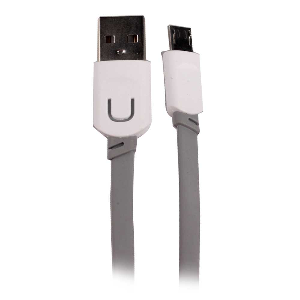 Кабель USB <--> microUSB  0.25м USAMS US-SJ012 плоский, серый (U-Trans Series)