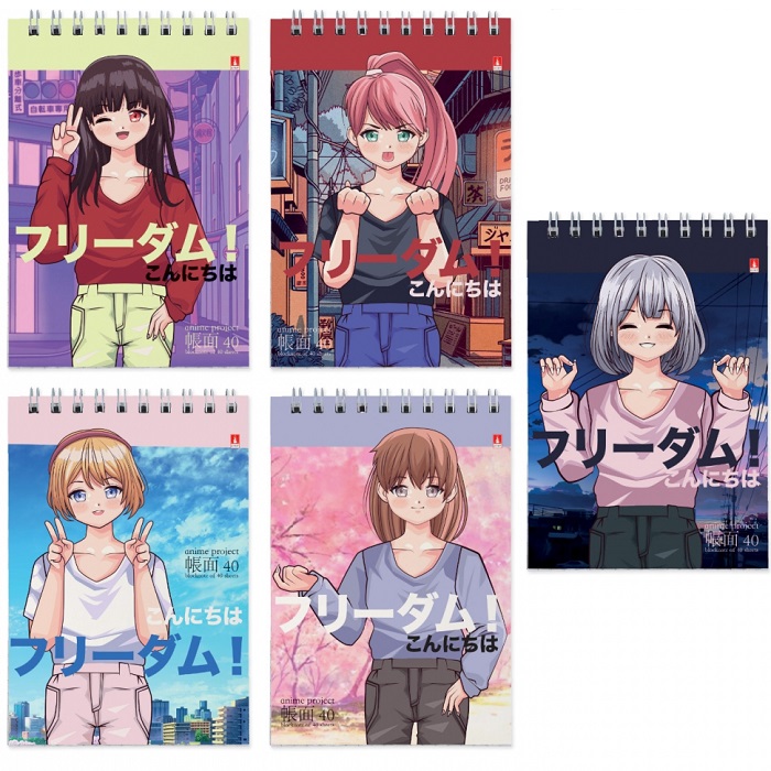 Блокнот А6 40л на гребне Anime Freedoom, обл лам карт, МИКС 9632635
