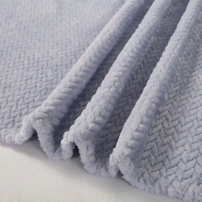 Плед 150*205 велсофт "Коса" ЭлитаЛюкс, серый