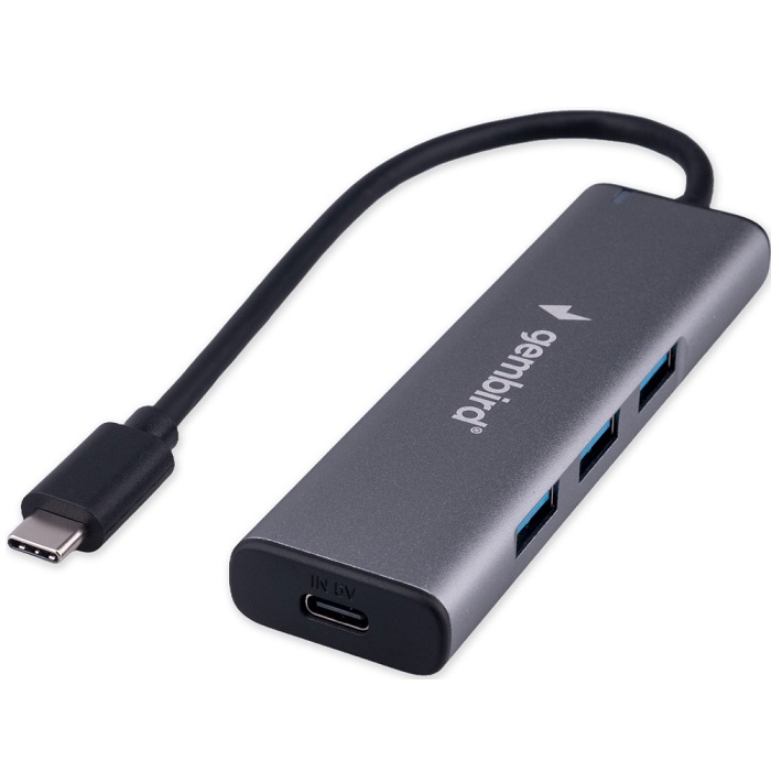 USB Type-C Хаб GEMBIRD UHB-U3P7-02, 7хUSB, с доп.питанием (порт Type-C), OTG, кабель Type-C 19см, алюминий, коробка