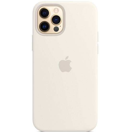 Силиконовый чехол SILICONE CASE для iPhone 12/12 Pro White (MagSafe + анимация NFC) c LOGO
