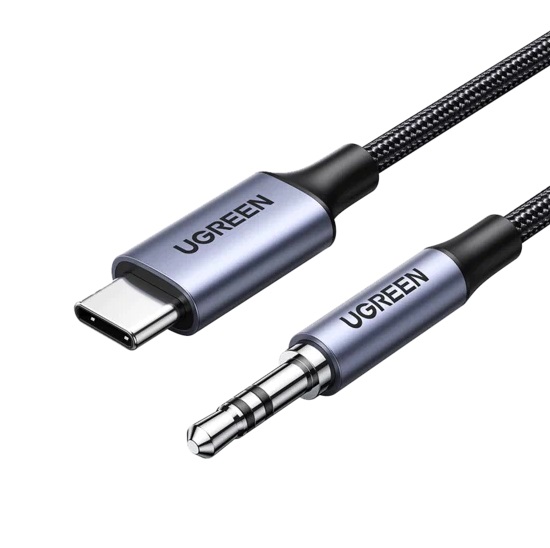 Кабель Jack 3.5 <--> Type-C  1.0м UGREEN CM450 (20192) серый