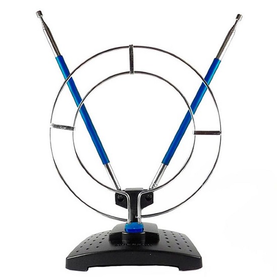 Антенна комнатная ЭФИР SE-910 пассивная ДМВ+МВ с кольцом (синие усы)