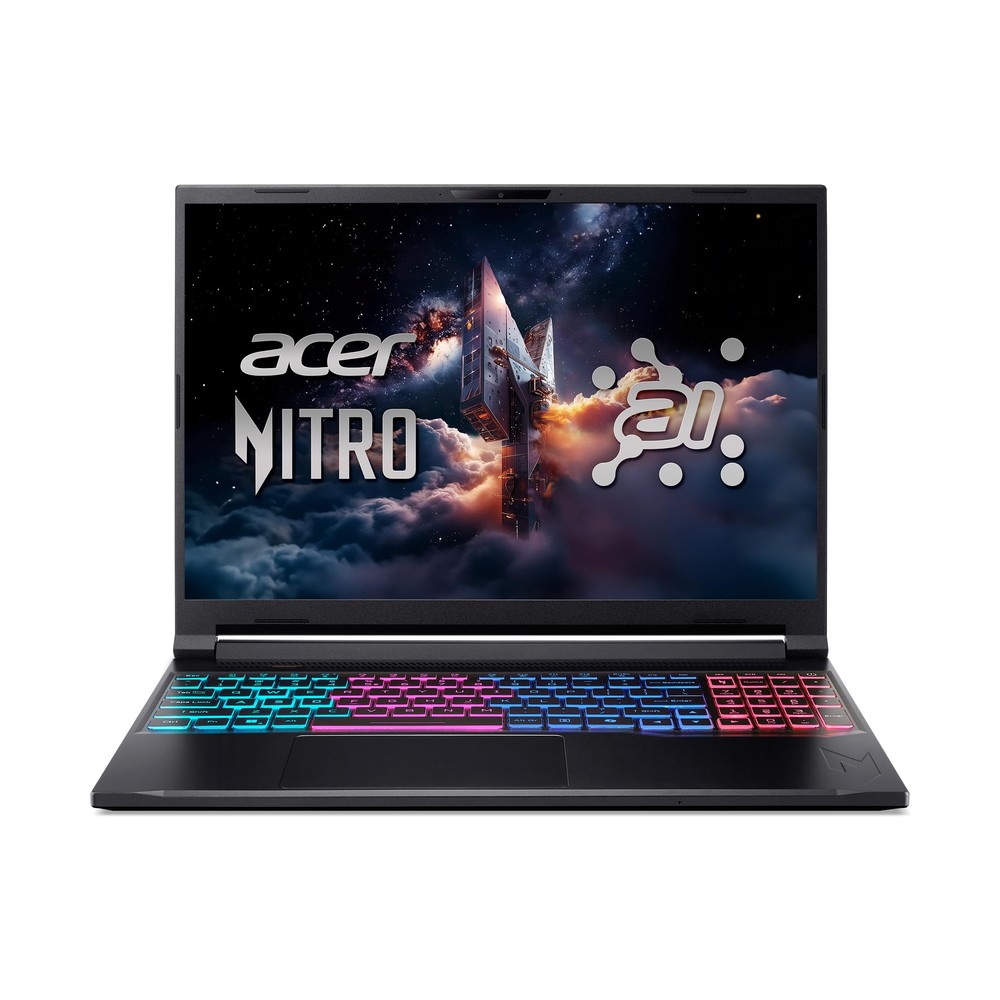 Ноутбук игровой Acer Nitro V16 (AMD Ryzen 7, 16 ГБ, SSD, RTX 5060, DOS), чёрный