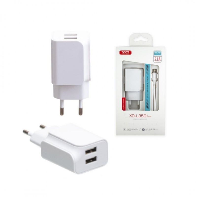 Сетевое ЗУ 1USB 2.4A XO L37(EU), lightning, белый