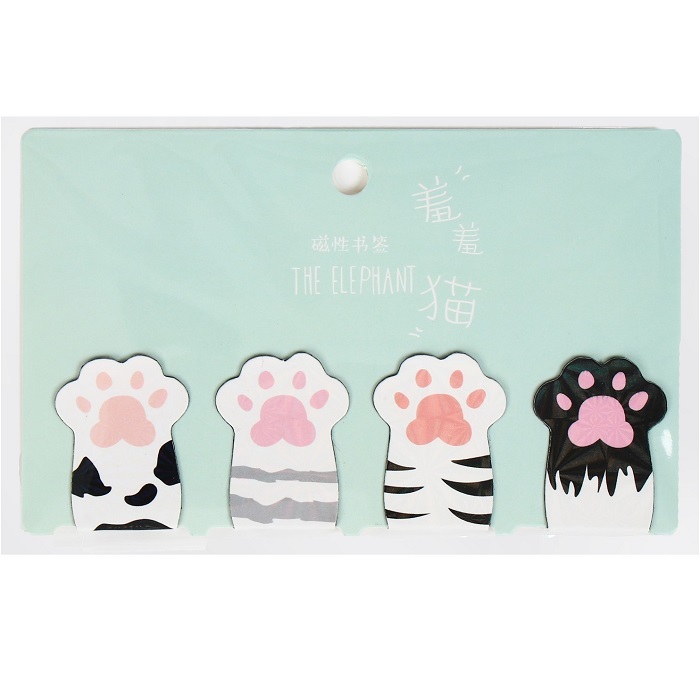 Набор магнитных закладок для книг Calligrata 4 штуки, "Лапки", МИКС 10183487