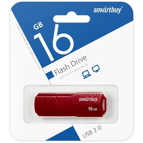 USB 16Gb Smart Buy Clue бордовый