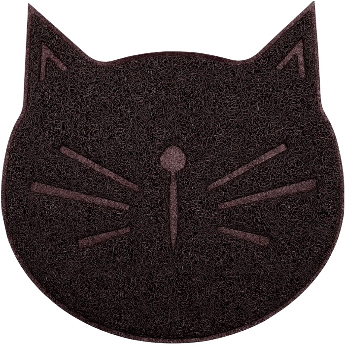 Коврик 2-в-1 под миску/туалет животных 38×38 см бордовый