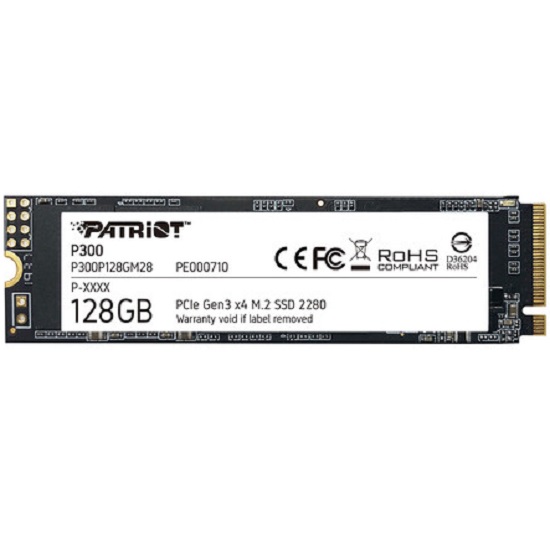 Накопитель SSD M.2  128Gb Patriot P300, PCIe 3.0 x4, NVMe, R/W 1600/600