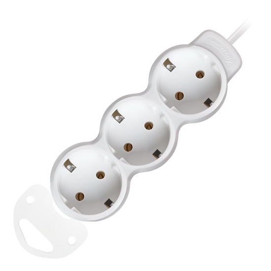 Сетевой улинитель  3.0м SMARTBUY New, 3 розетки, 16А, с/з, ПВС 3х1,0 мм² (SBE-16-3-03m-Z)/40