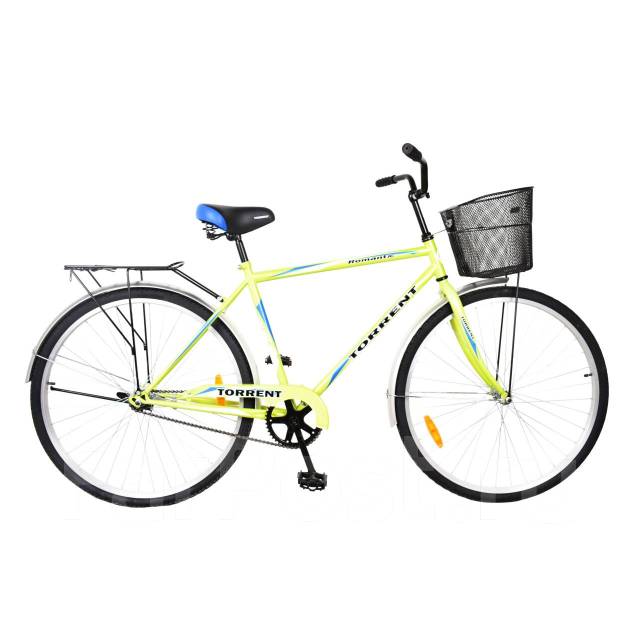 Велосипед TORRENT Romantic (рама сталь 20", дорожный, 1скорость, колеса 28д., корзина) (Зеленый)