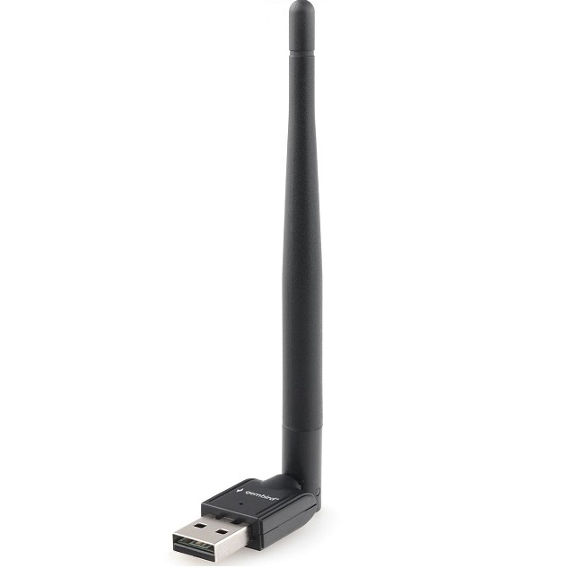 Адаптер WiFi GEMBIRD WNP-UA-010, 150 Мбит, с антенной, USB, 802.11b/g/n, RTL8188